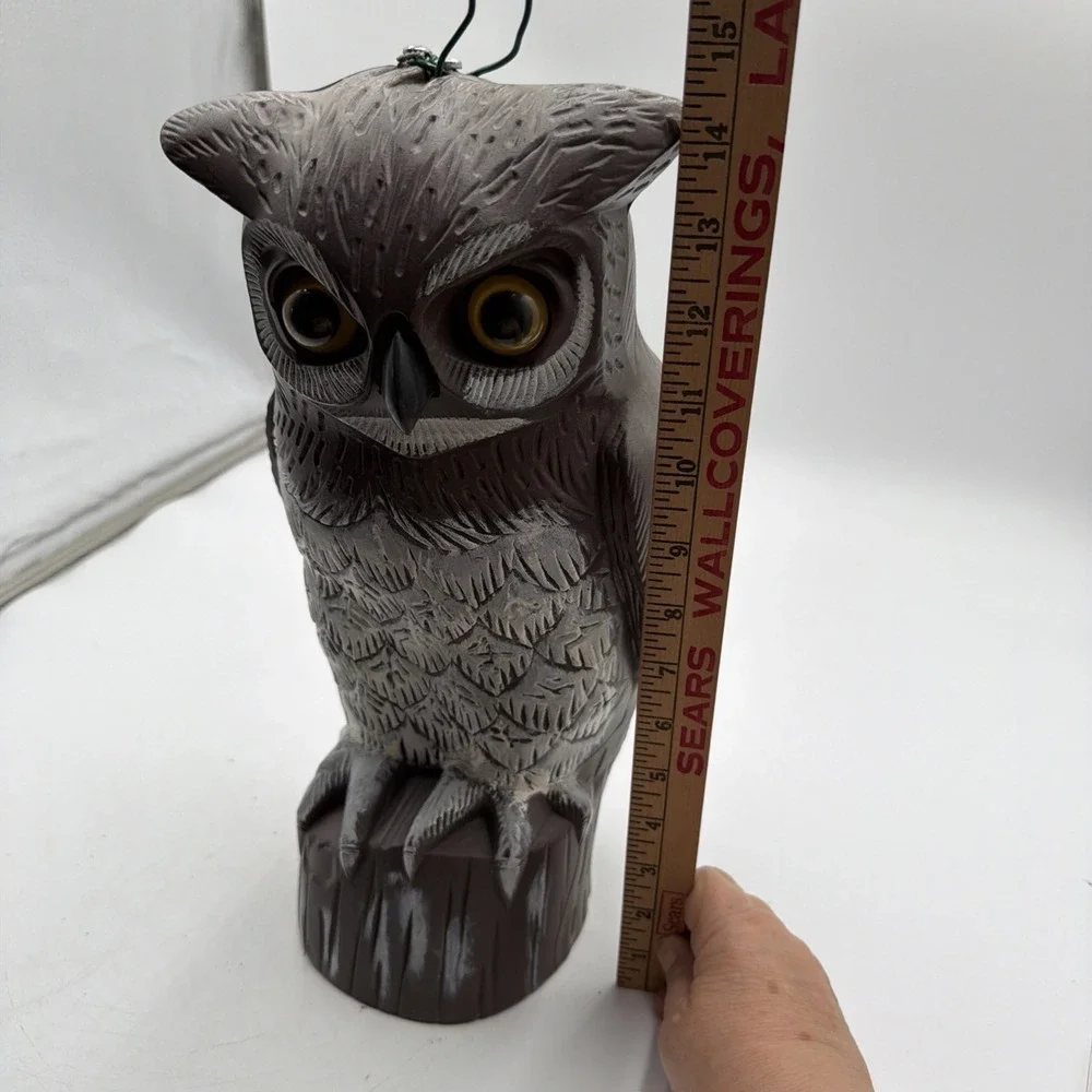 Vtg Dalen Products Plastic Blow Mold 14in Owl Decoy Garden Pest Deterrent
